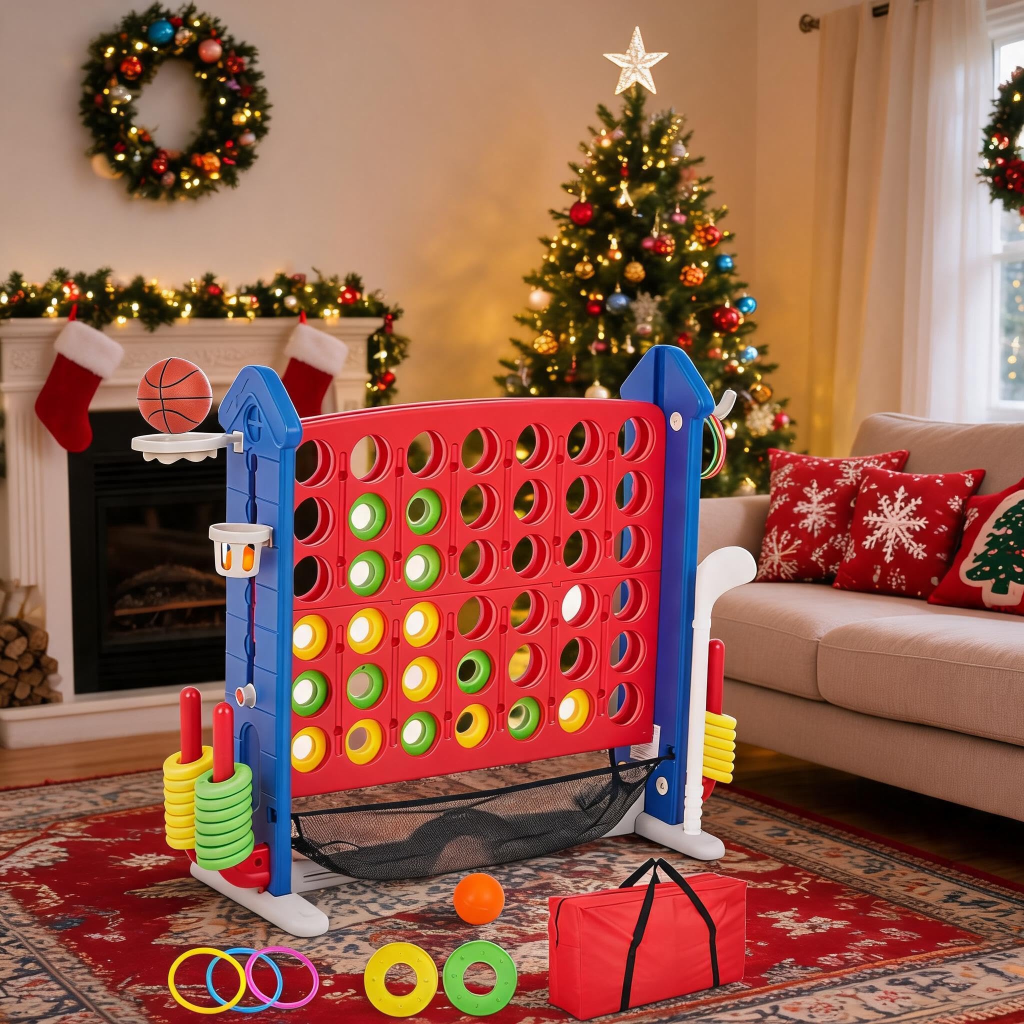 Ring Toss Outdoor - مجموعة لعبة أربعة في صف عملاقة